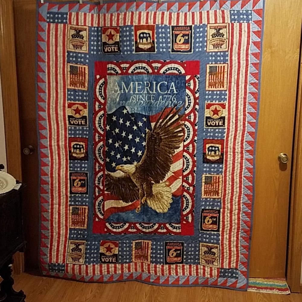 Red white and blue quilt